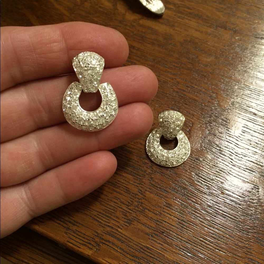 Roman pave crystal earrings